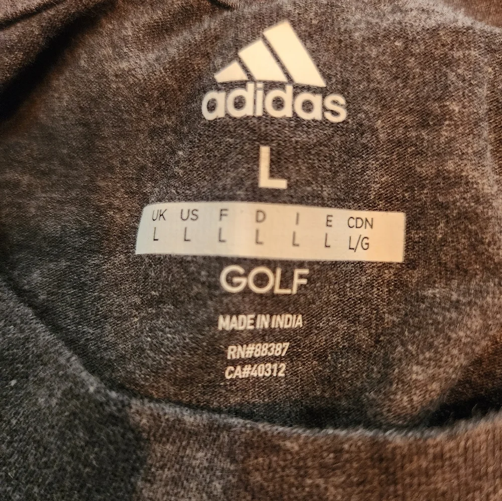 Adidas Logo Crew-Neck T-Shirt in Heather Charcoal Size L